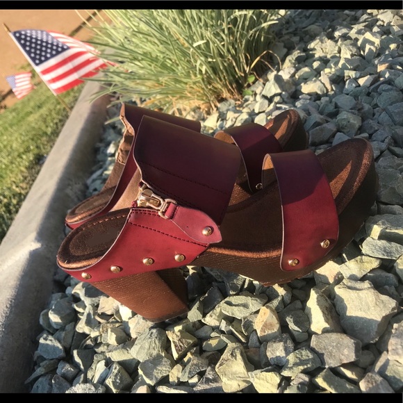 Wine chunky platform clog sandals✨ - Picture 4 of 6